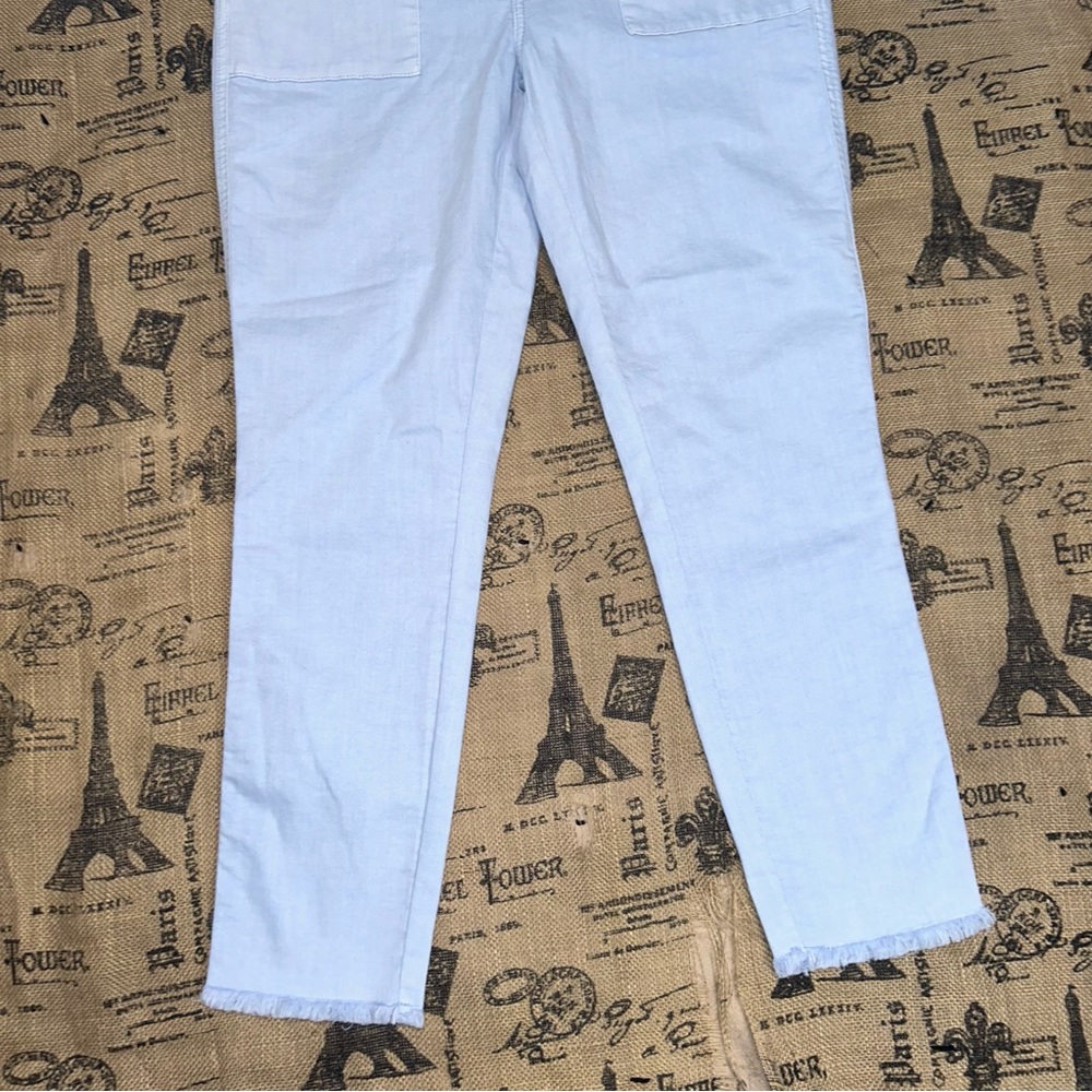 Loft NWT! Light Blue Pockets Skinny Crop Pants  Size 29 - Picture 4 of 16